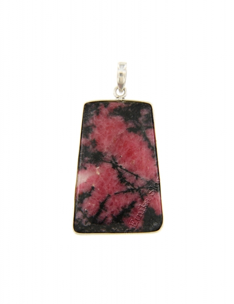 PENDENTE MONTATURA IN ARGENTO CON PIETRA DURA RODO