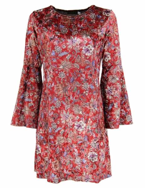 VESTITO&nbsp;IN&nbsp;VELVET CON ELASTAN , MANICHE LUNGHE LAR