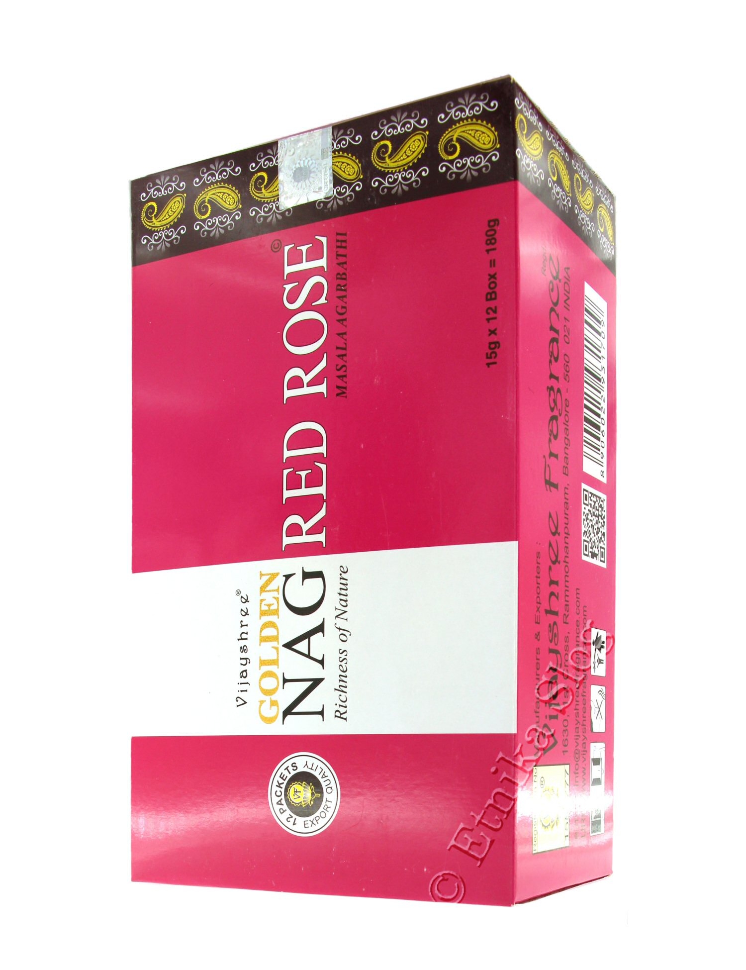 INCENSO VIJAYSHREE, FRAGRANZA GOLDEN NAG RED ROS INCENSO VIJAYSHREE, FRAGRANZA GOLDEN NAG RED ROS