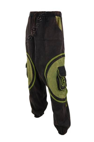 PANTALONE&nbsp;AFGANO IN COTONE&nbsp;FELPATO STONEWASH E OVE