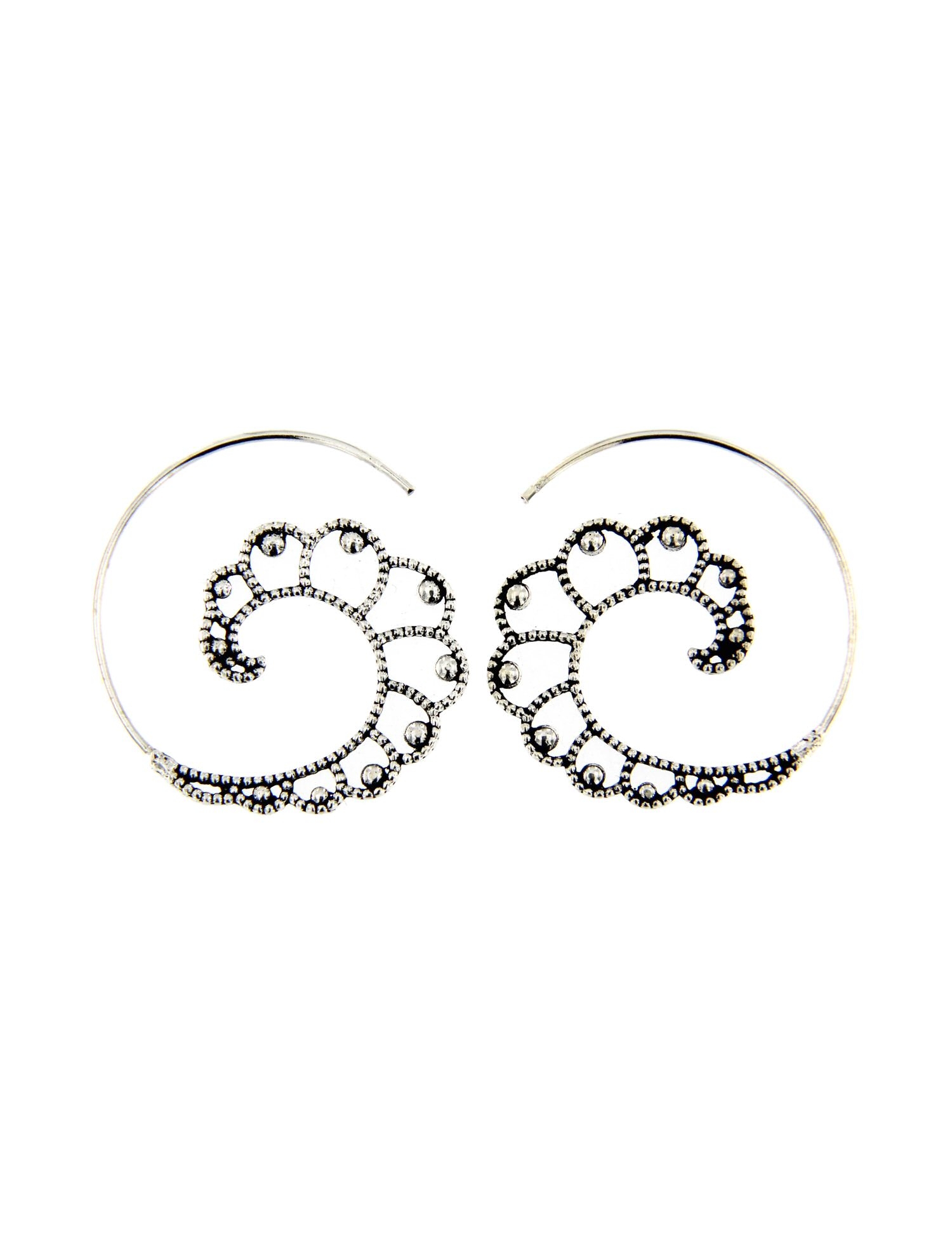 ORECCHINI ARGENTO SPIRALE LAVORATI DIAMETRO 30 MM ORECCHINI ARGENTO SPIRALE LAVORATI DIAMETRO 30 MM
