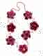 COLLANA IN LANA COTTA CON 7 FIORI, CIRCA CM 5.br