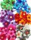 COLLANA IN LANA COTTA CON 7 FIORI, CIRCA CM 5.br