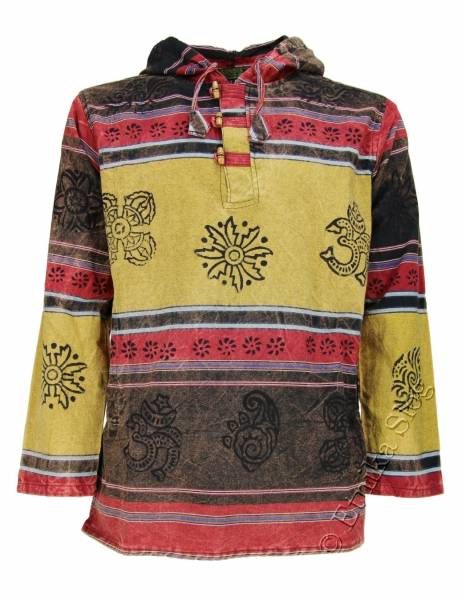CAMICIA COTONE STONEWASHED&nbsp;CON STAMPE , MANICA LUN