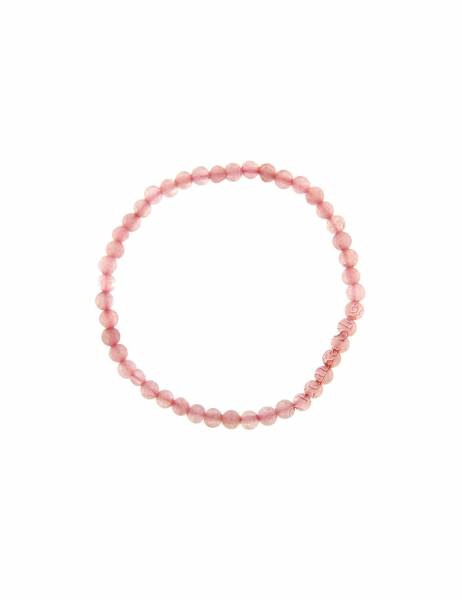 BRACCIALETTO IN PIETRA DURA -&nbsp;QUARZO ROSA - ELASTI