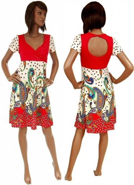 VESTITO DI MAGLINA DI COTONE CON VISCOSA, MANICA C