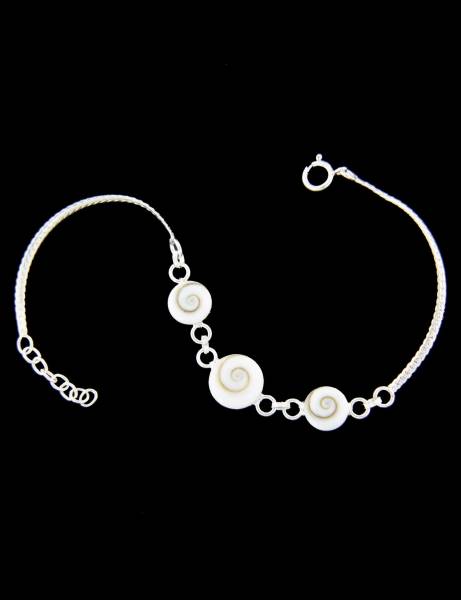 BRACCIALETTO IN ARGENTO&nbsp;CON CONCHIGLIA OCCHIO DI S