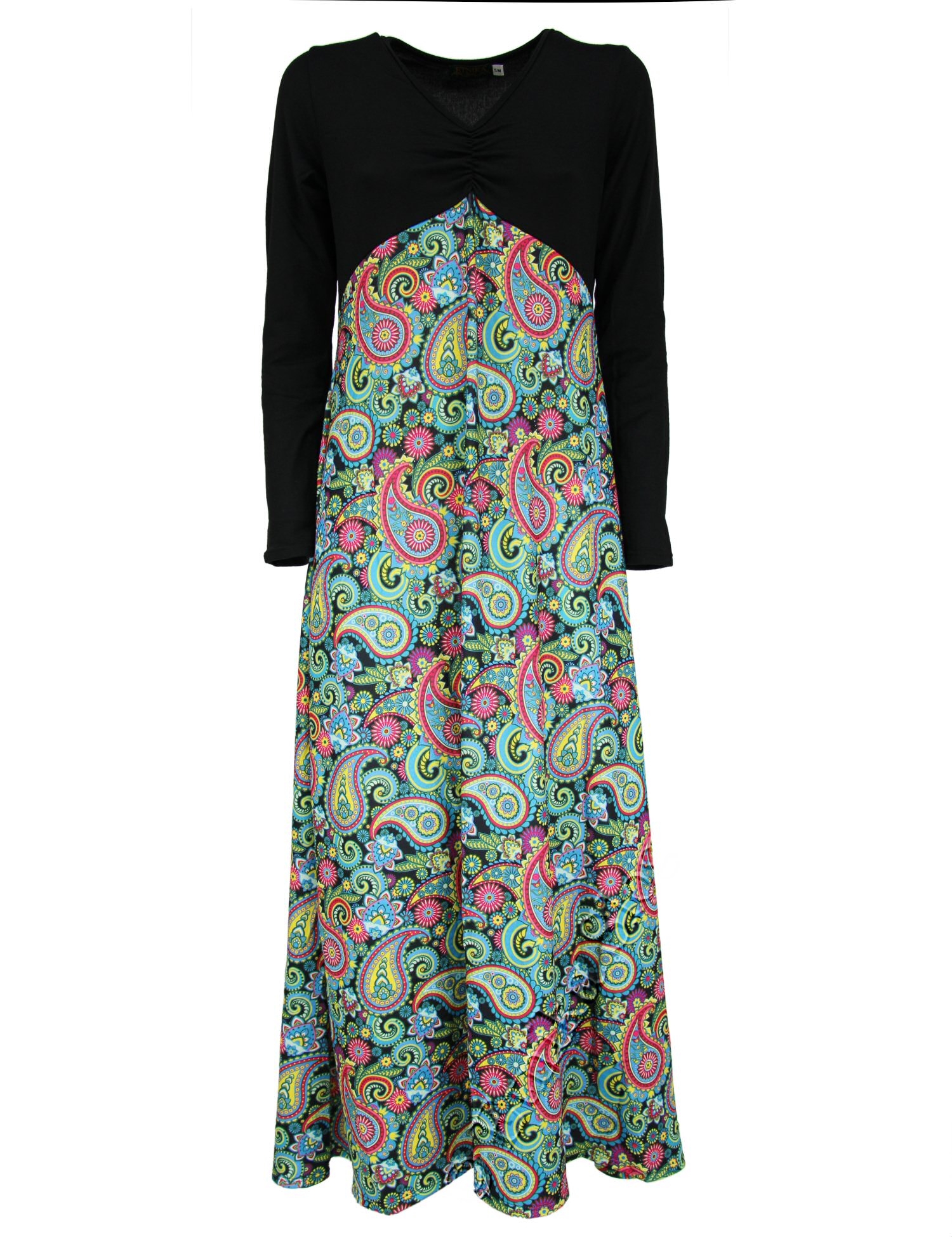 VESTITO LUNGO IN VISCOSA CON ELASTAN , MANICHE COR VESTITO LUNGO IN VISCOSA CON ELASTAN , MANICHE COR