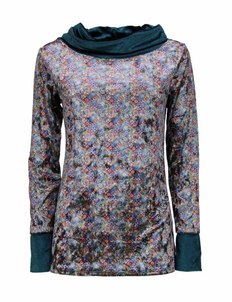 MAGLIA&nbsp;IN&nbsp;VELVET CON ELASTAN , MANICHE LUNGHE , CO