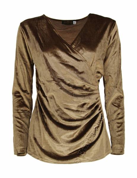 MAGLIA&nbsp;IN&nbsp;VELVET TINTA UNITA&nbsp;CON ELASTAN , MANICHE