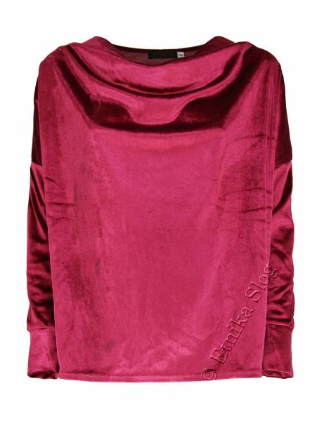 MAGLIA&nbsp;IN&nbsp;VELVET TINTA UNITA CON ELASTAN , MANICHE