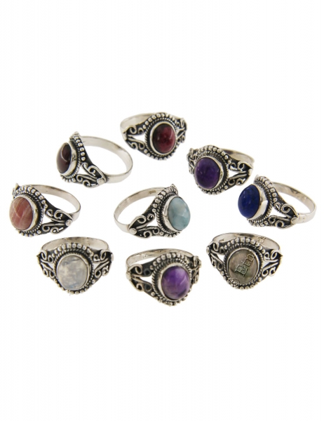SILVER RINGS WITH CRYSTALS ARG-ANP21-MIX - Oriente Import S.r.l.