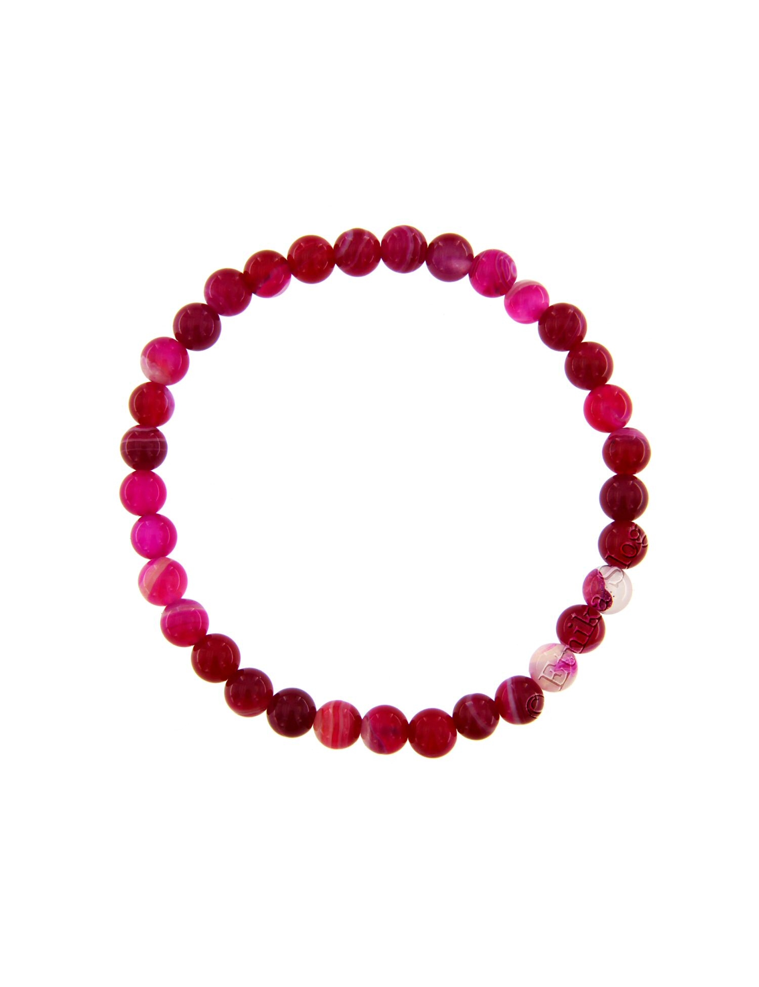 BRACCIALETTO IN PIETRA DURA - AGATA FUXIA - ELASTI BRACCIALETTO IN PIETRA DURA - AGATA FUXIA - ELASTI