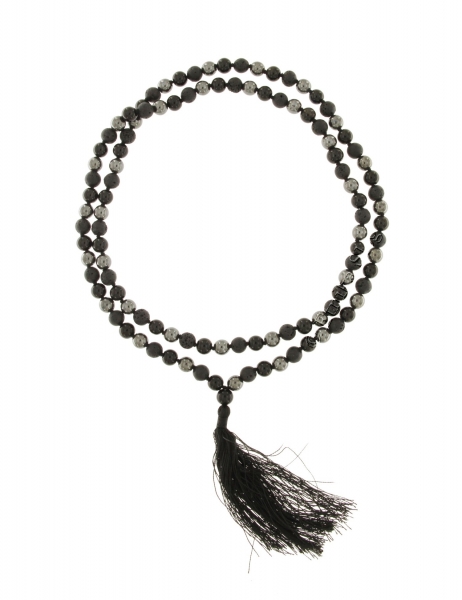COLLANA MALA IN&nbsp;EMATITE + LAVA + ONICE NERO&nbsp;CON FI