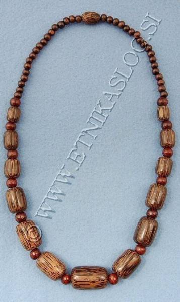 COLLANA IN LEGNO DI PALMA CON CILINDRI E PICCOLE S