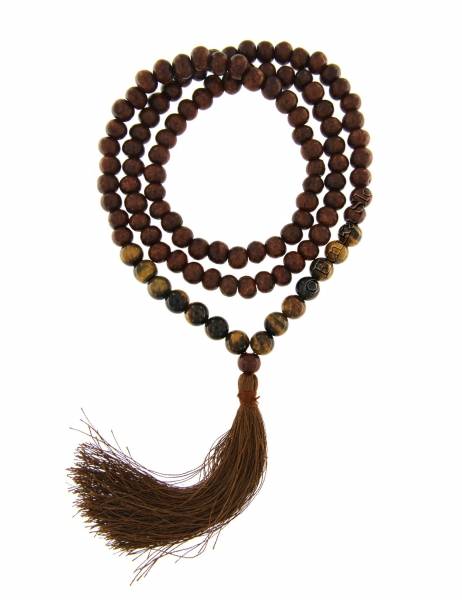 COLLANA MALA IN LEGNO&nbsp;SCURO 108 SFERE DA 10 MMbr