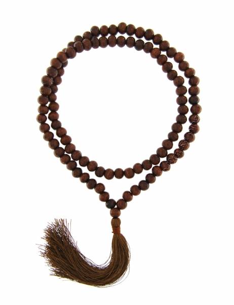 COLLANA MALA&nbsp;IN LEGNO&nbsp;SCURO&nbsp;108 SFERE DA&nbsp;10 MM/