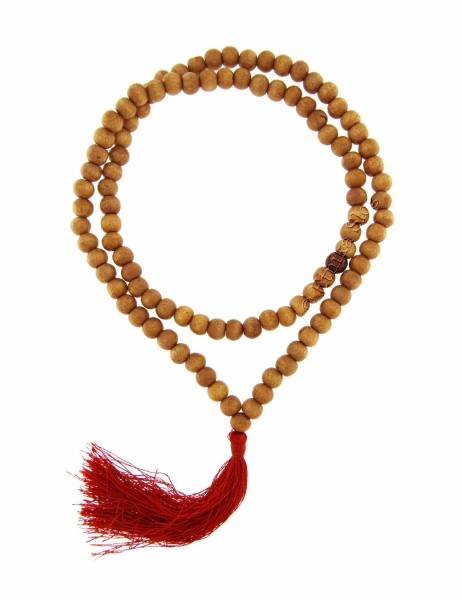 COLLANA MALA&nbsp;IN LEGNO&nbsp;CHIARO 108 SFERE DA&nbsp;10 MM/p