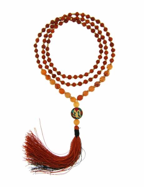 COLLANA MALA&nbsp;SEMI DI RUDRAKSHA 108&nbsp;SEMI DA&nbsp;6 MM DI