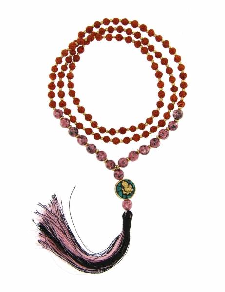 COLLANA MALA&nbsp;SEMI DI RUDRAKSHA 108&nbsp;SEMI DA&nbsp;6 MM DI