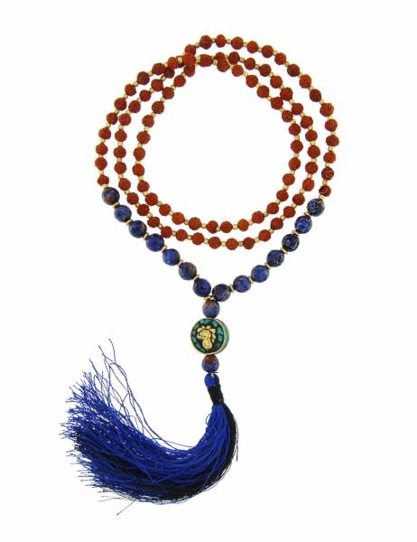COLLANA MALA&nbsp;SEMI DI RUDRAKSHA 108&nbsp;SEMI DA&nbsp;6 MM DI