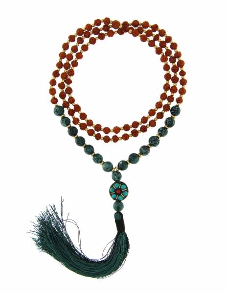 COLLANA MALA&nbsp;SEMI DI RUDRAKSHA 108&nbsp;SEMI DA&nbsp;6 MM DI