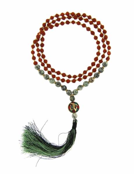 COLLANA MALA&nbsp;SEMI DI RUDRAKSHA 108&nbsp;SEMI DA&nbsp;6 MM DI