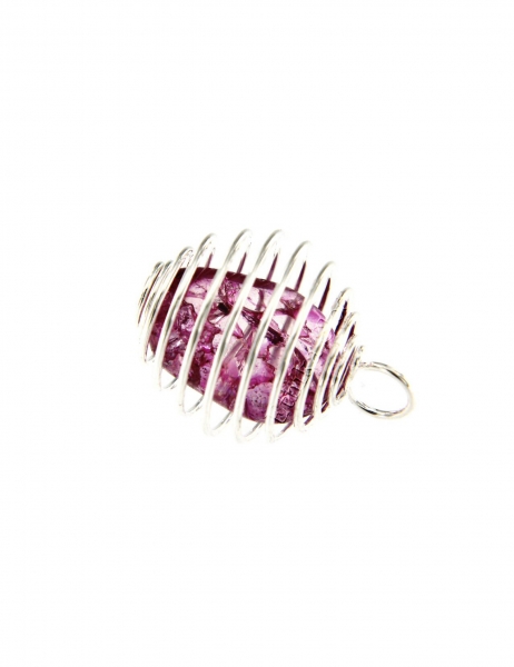 GABBIETTA IN METALLO RODIATO ARGENTO PORTA PIETRA