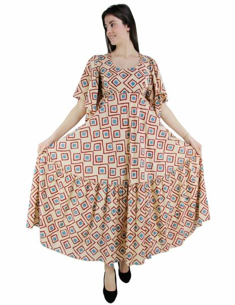 VESTITO&nbsp;LUNGO IN COTONE LEGGERO INDIANO.MEZZ