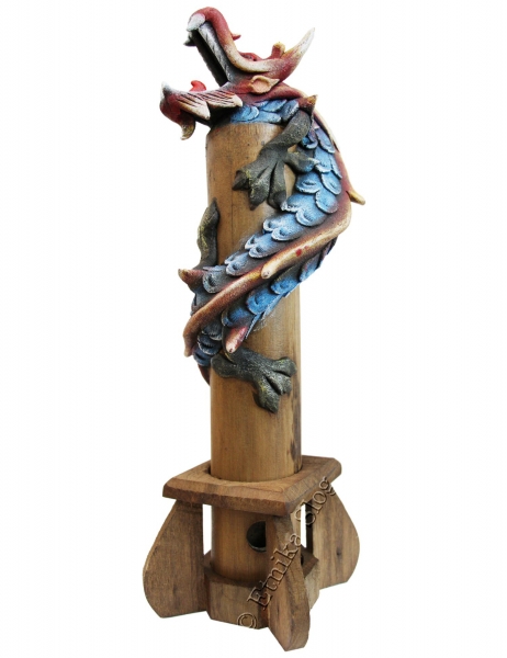 PORTA INCENSO VERTICALE IN BAMBU E FIGURA IN CARTA