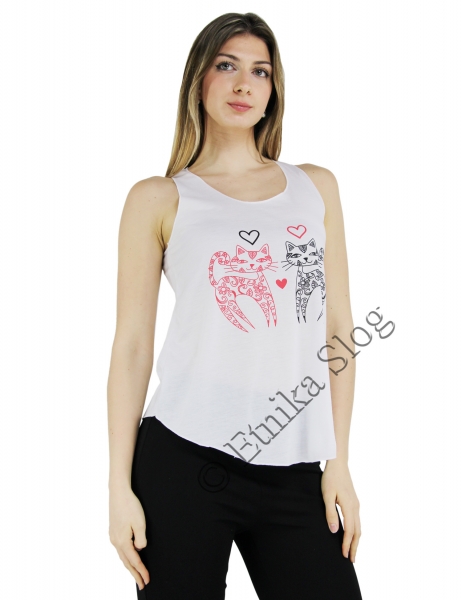 COTTON TANK TOPS - STONEWASHED WITH PRINT AB-BCT04-39 - Oriente Import S.r.l.