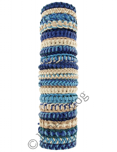 BRACCIALETTO IN&nbsp;COTONE/CUOIO E MATERIALI MISTI.br