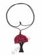 COLLANA IN COTONE CON ALBERO IN LEGNO E PERLINEbr