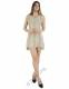 VESTITO CORTO&nbsp;IN COTONE&nbsp;ORGANICO GREZZO A RETE CON