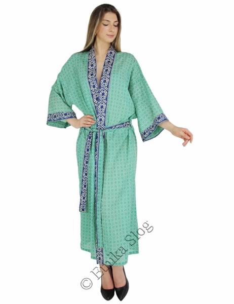 KIMONO LUNGO&nbsp;IN COTONE LEGGERO INDIANO.CON C
