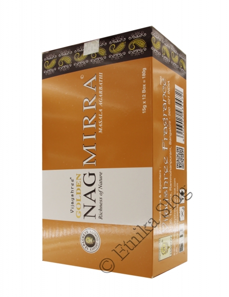 INCENSO VIJAYSHREE, FRAGRANZA GOLDEN&nbsp;NAG&nbsp;MIRRA .