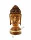 STATUA IN LEGNO DI CEDRO TESTA BUDDHA&nbsp;VERNICIATOb