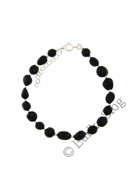 BRACCIALE&nbsp;IN ARGENTO&nbsp;E PIETRA DURA -ONICE- LUNGHEZ