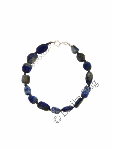 BRACCIALE&nbsp;IN ARGENTO&nbsp;E PIETRA DURA -LAPISLAZZULO-