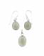 PAROURE ORECCHINI + PENDENTE IN ARGENTO CON PIETRA