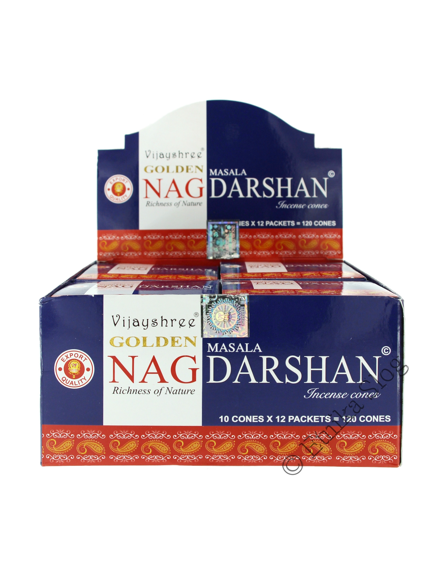 INCENSO A CONO VIJAYSHREE, FRAGRANZA GOLDEN NAG INCENSO A CONO VIJAYSHREE, FRAGRANZA GOLDEN NAG