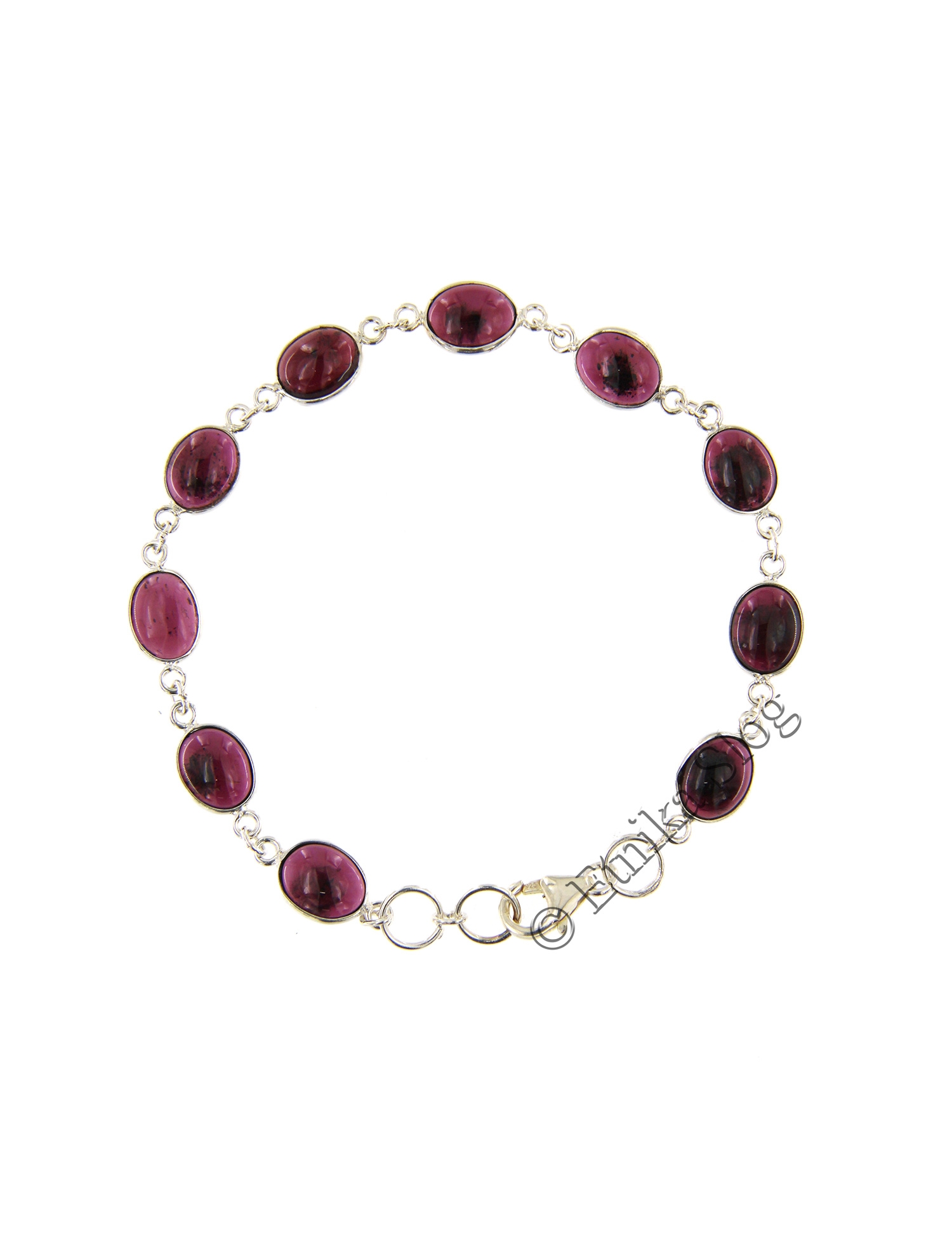 BRACCIALE IN ARGENTO E PIETRA DURA -GRANATO- LUNGH BRACCIALE IN ARGENTO E PIETRA DURA -GRANATO- LUNGH