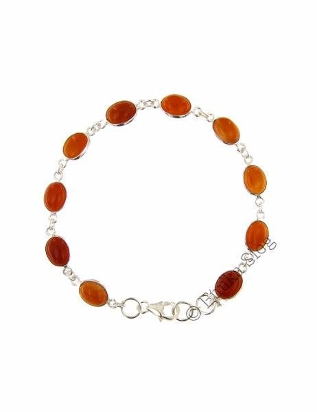 BRACCIALE&nbsp;IN ARGENTO&nbsp;E PIETRA DURA -CORNIOLA- LUNG