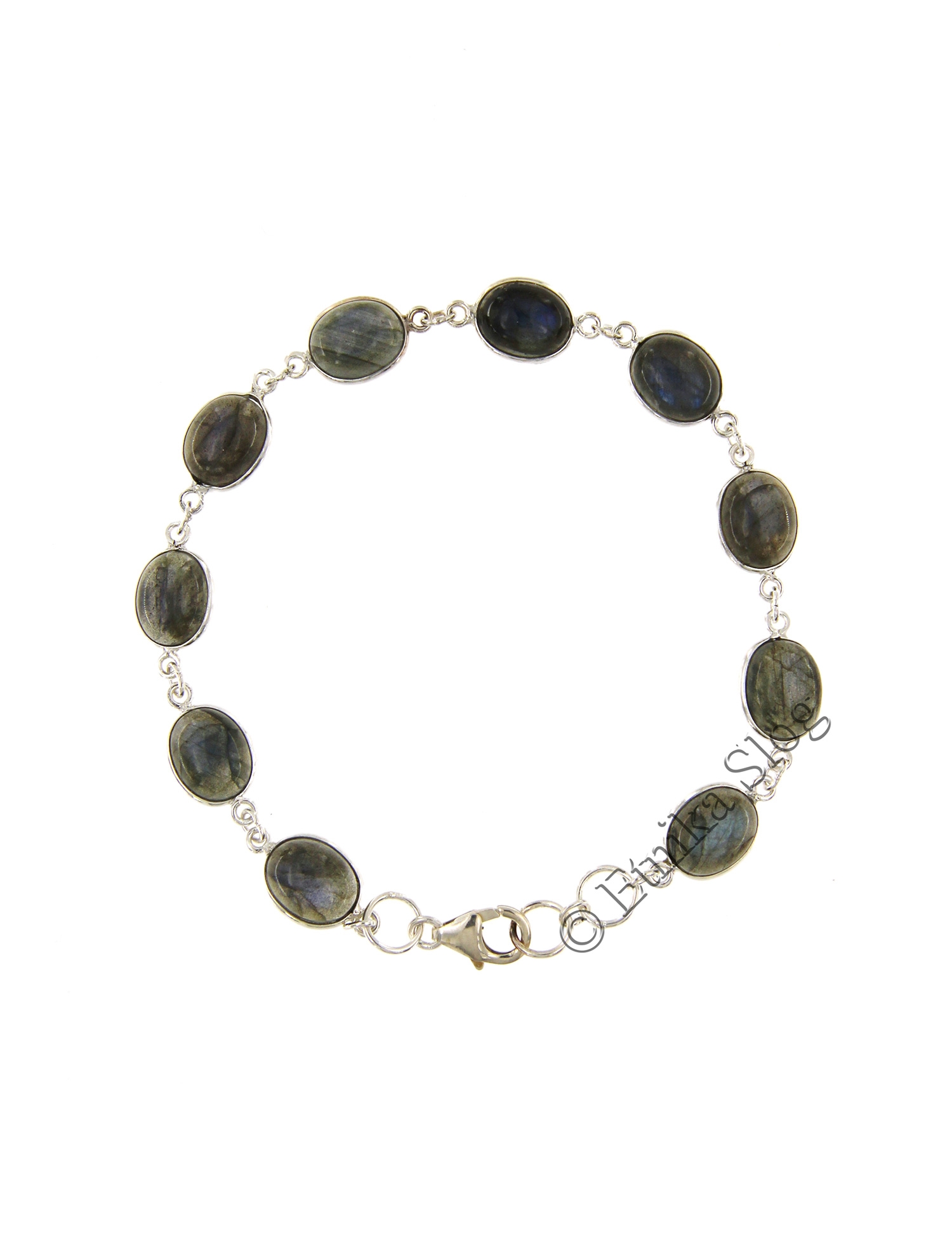 BRACCIALE IN ARGENTO E PIETRA DURA -LABRADORITE- L BRACCIALE IN ARGENTO E PIETRA DURA -LABRADORITE- L