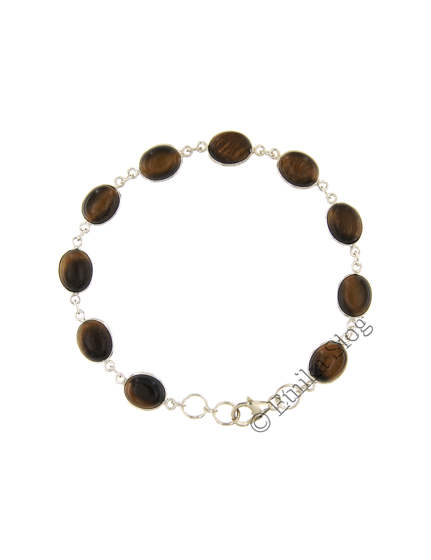 BRACCIALE IN ARGENTO E PIETRA DURA -OCCHIO DI TIGR BRACCIALE IN ARGENTO E PIETRA DURA -OCCHIO DI TIGR