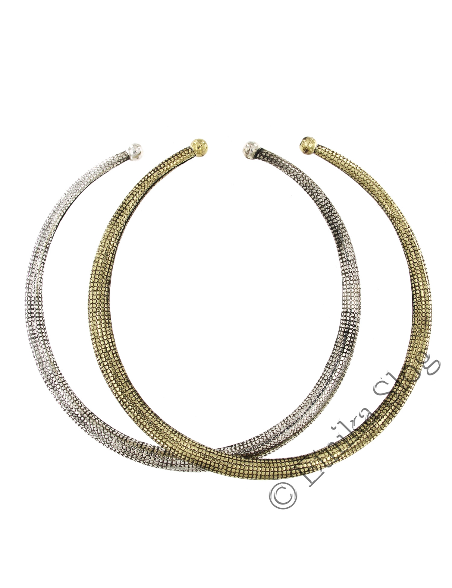 COLLANA GIROCOLLO RIGIDO IN METALLO LAVORATO.br / COLLANA GIROCOLLO RIGIDO IN METALLO LAVORATO.br /