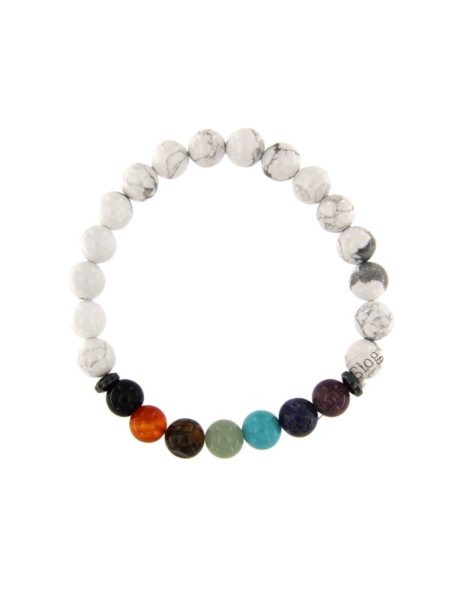 BRACCIALETTO 8MM IN PIETRA DURA -HOWLITE BIANCA- C BRACCIALETTO 8MM IN PIETRA DURA -HOWLITE BIANCA- C