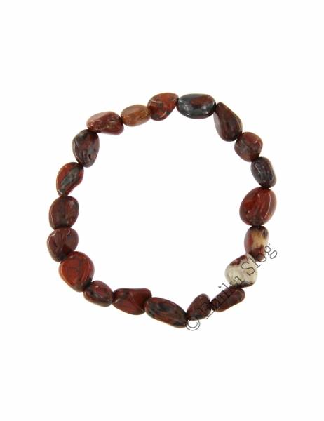 BRACCIALETTO IN PIETRA DURA ELASTICO, CHIPS LEVIGA