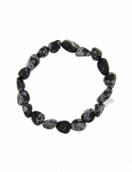 BRACCIALETTO IN PIETRA DURA ELASTICO, CHIPS LEVIGA