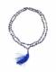 COLLANA MALA IN SODALITE&nbsp;CON FIOCCO COTONE BIANCO